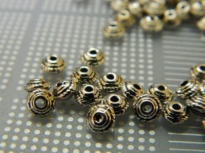 5MM Tibet Silver Spacer Beads - Small Tibetan Metal Beads - Jewelry Making - Image 1