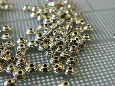 5MM Tibet Silver Spacer Beads - Small Tibetan Metal Beads - Jewelry Making - Thumbnail 4
