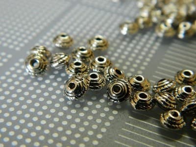 5MM Tibet Silver Spacer Beads - Small Tibetan Metal Beads - Jewelry Making - Thumbnail 3