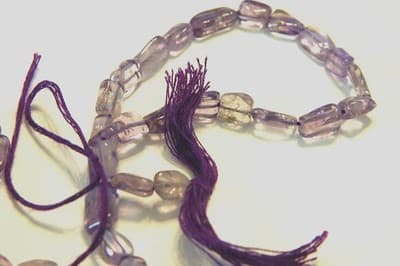 Hand-Cut Natural Light to Medium Amethyst Gemstone Rectangle Beads From India - - Image 1