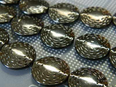 16MM Gunmetal Anti Silver Pewter Thai Style Sun Disk Coin Beads - Pewter Spacer - Thumbnail 3