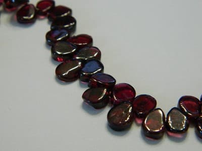 Hand-Cut Rhodolite Garnet Top-Drilled Flat Teardrops Beads From India - Image 1