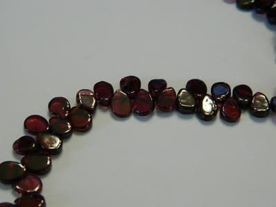 Hand-Cut Rhodolite Garnet Top-Drilled Flat Teardrops Beads From India - Thumbnail 3