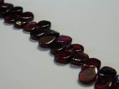 Hand-Cut Rhodolite Garnet Top-Drilled Flat Teardrops Beads From India - Thumbnail 5