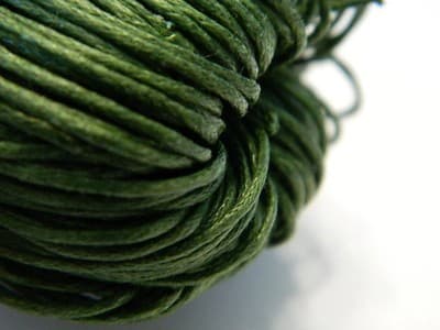 1MM Dark Green Wax Cotton Cord Jewelry Making Stringing Material - Threaded - Image 1