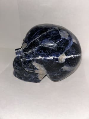 5.1” Sodalite Hand Carved Crystal Skull Realistic,Crystal Healing - Thumbnail 2