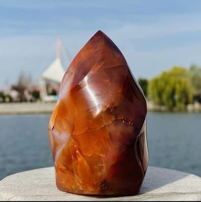 352 Gram Natural Carnelian Flame Madagascar Quarts Crystal - Image 1