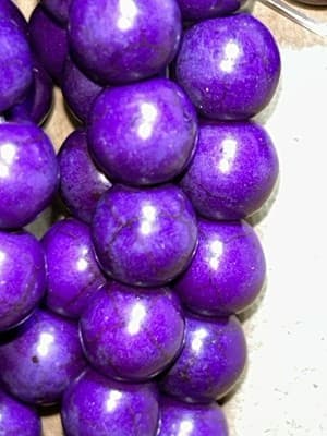 8MM Round Purple Synthetic Howlite Beads - Deep Purple Synthetic/Jewelry Making - Thumbnail 3