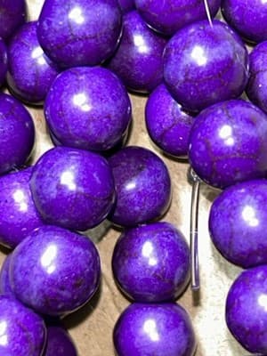8MM Round Purple Synthetic Howlite Beads - Deep Purple Synthetic/Jewelry Making - Thumbnail 5