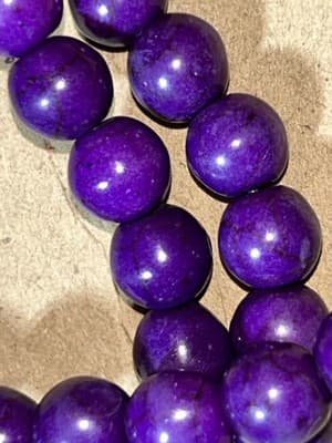 8MM Round Purple Synthetic Howlite Beads - Deep Purple Synthetic/Jewelry Making - Thumbnail 7