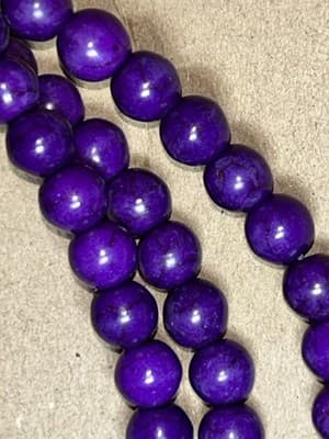 8MM Round Purple Synthetic Howlite Beads - Deep Purple Synthetic/Jewelry Making - Thumbnail 6