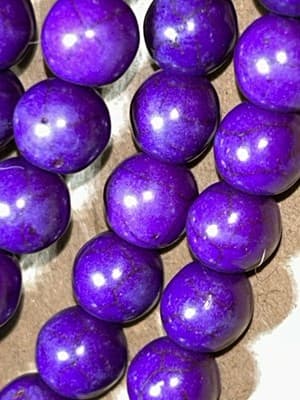 8MM Round Purple Synthetic Howlite Beads - Deep Purple Synthetic/Jewelry Making - Image 1