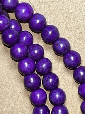 8MM Round Purple Synthetic Howlite Beads - Deep Purple Synthetic/Jewelry Making - Thumbnail 10