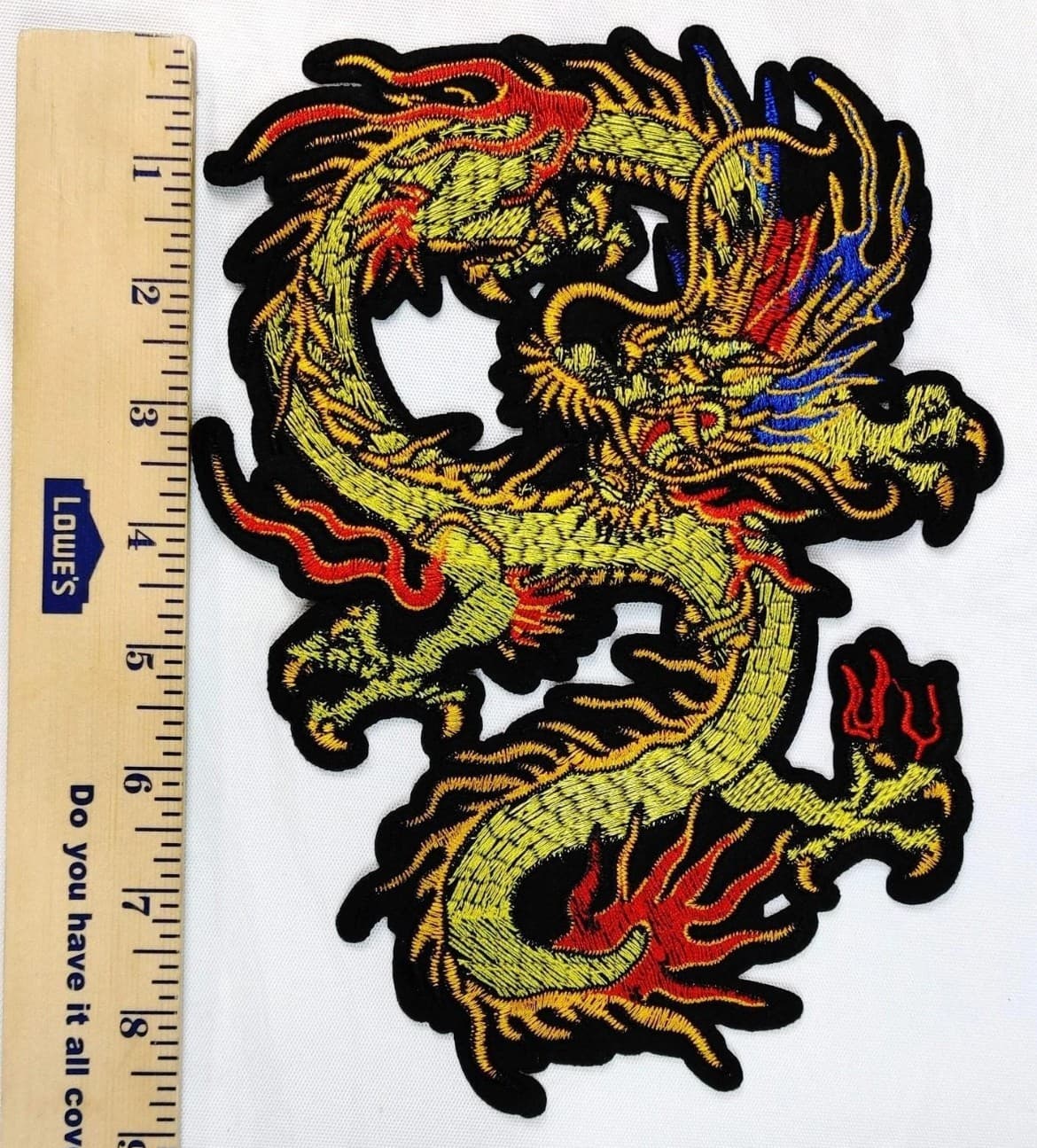 Large Coiled Chinease Dragon Patch -Sew On Type - Thumbnail 3