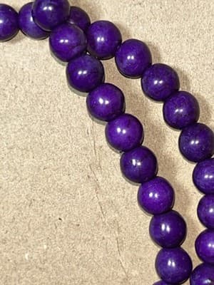 8MM Round Purple Synthetic Howlite Beads - Deep Purple Synthetic/Jewelry Making - Thumbnail 12