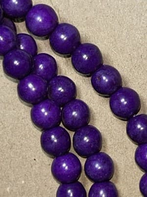 8MM Round Purple Synthetic Howlite Beads - Deep Purple Synthetic/Jewelry Making - Thumbnail 9