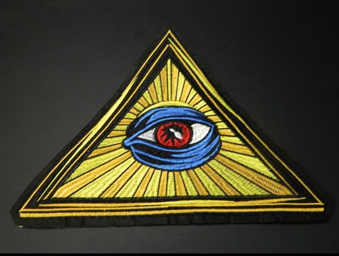 Large Eye of Horus Embrodery Iron on Patch-Pyramid (9.5x11.5") - Image 1