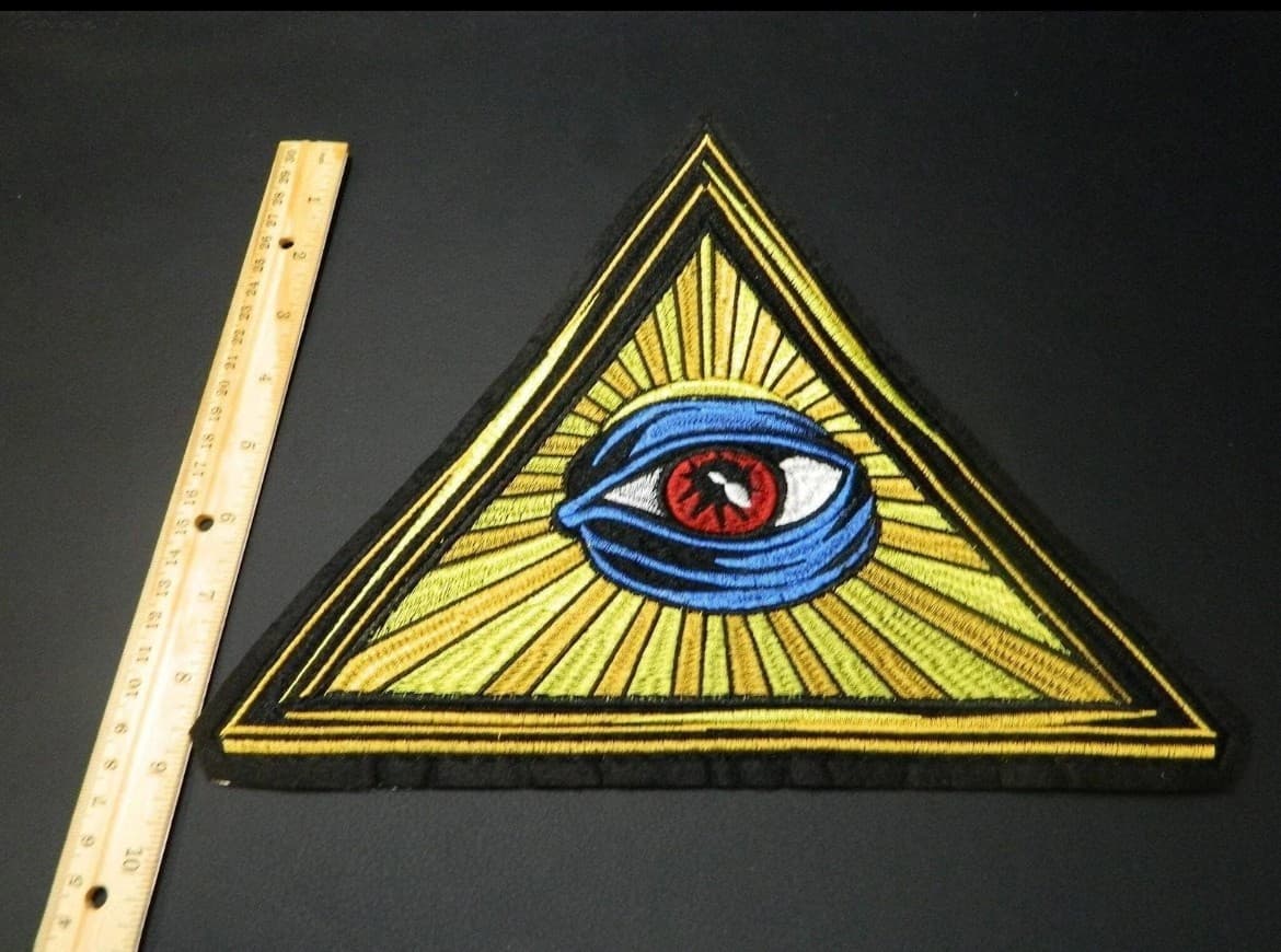 Large Eye of Horus Embrodery Iron on Patch-Pyramid (9.5x11.5") - Thumbnail 2