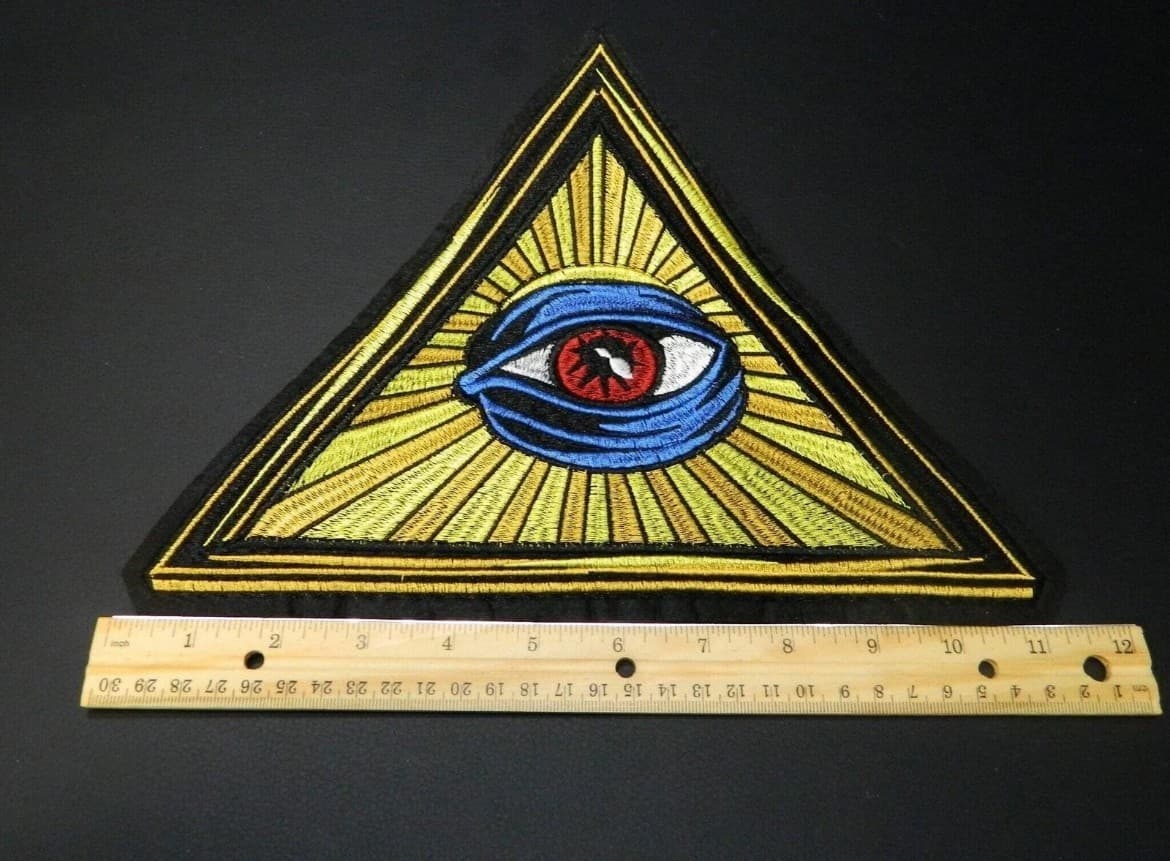 Large Eye of Horus Embrodery Iron on Patch-Pyramid (9.5x11.5") - Thumbnail 3