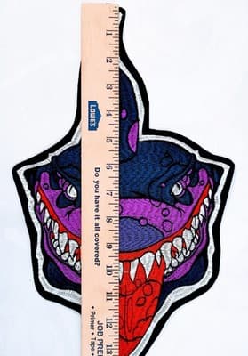 Large Blue & Purple Embroidered Shark Patch – Iron-On Applique - Thumbnail 2