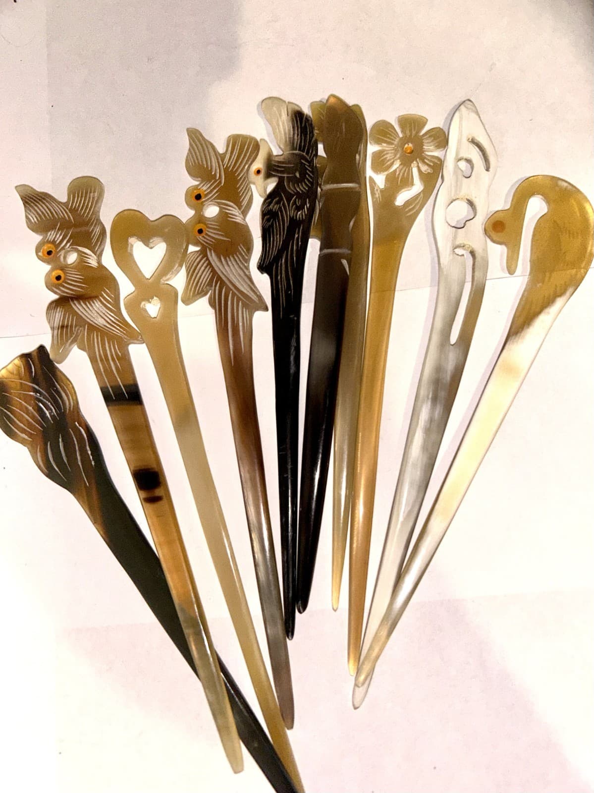 Handmade Buffalo Horn Hair Pins- Handmade In Kathmandu, Nepal - Image 1