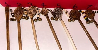 Authentic Handmade Buffalo Horn Hair Pin- Himalayan - Thumbnail 2