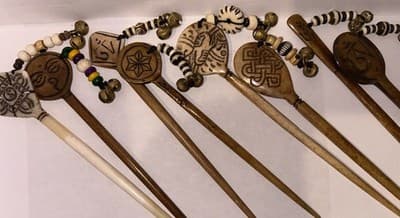 Authentic Handmade Buffalo Horn Hair Pin- Himalayan - Thumbnail 3