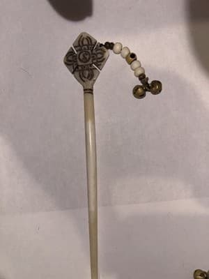 Authentic Handmade Buffalo Horn Hair Pin- Himalayan - Thumbnail 7