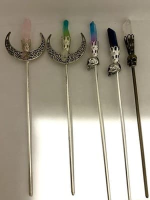 Raw Chrystal Skull Head- Skull Hair Stick - Image 1