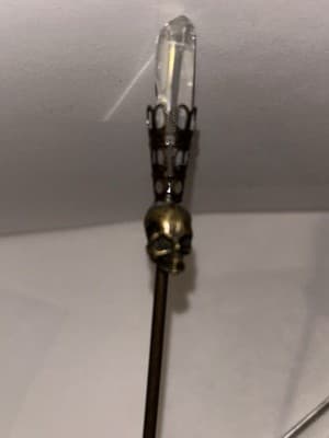 Raw Chrystal Skull Head- Skull Hair Stick - Thumbnail 5