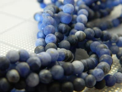 4MM Blue Frosted Sodalite Beads - Frosted Beads - Natural Sodalite Gemstone - Image 1