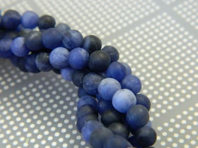 4MM Blue Frosted Sodalite Beads - Frosted Beads - Natural Sodalite Gemstone - Thumbnail 4