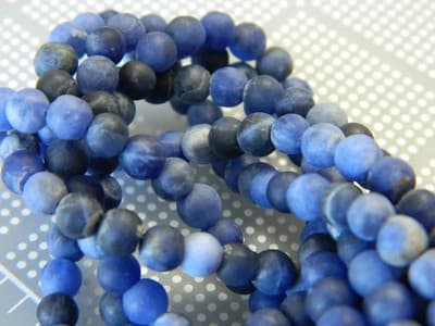 4MM Blue Frosted Sodalite Beads - Frosted Beads - Natural Sodalite Gemstone - Thumbnail 5