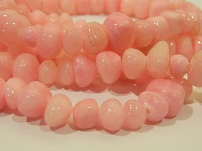 7-10MM Cotton Candy Pink Jade Gemstone Pebble Beads - 25 Beads - Thumbnail 6