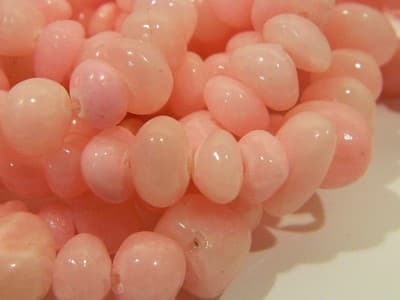 7-10MM Cotton Candy Pink Jade Gemstone Pebble Beads - 25 Beads - Thumbnail 9