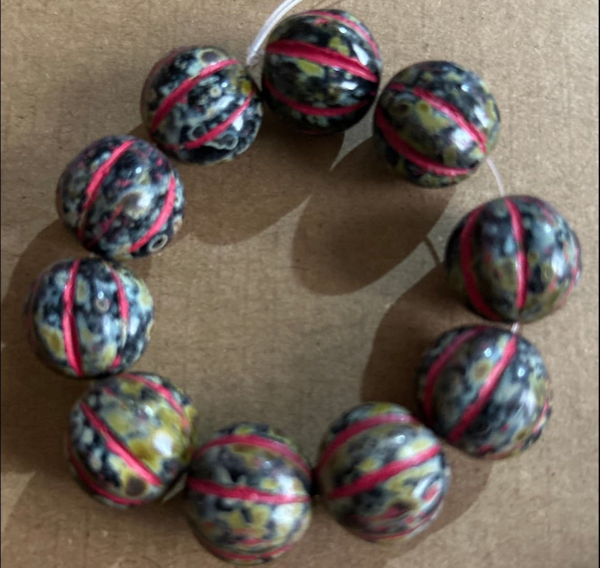 20mm Glass Melon Beads From Czech Republic - Image 1