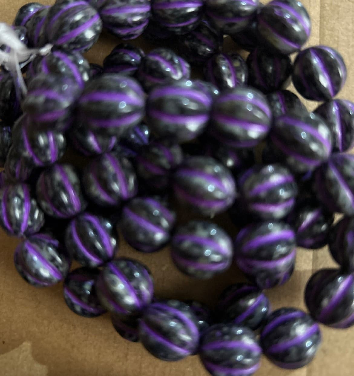 20mm Glass Melon Beads From Czech Republic - Image 1