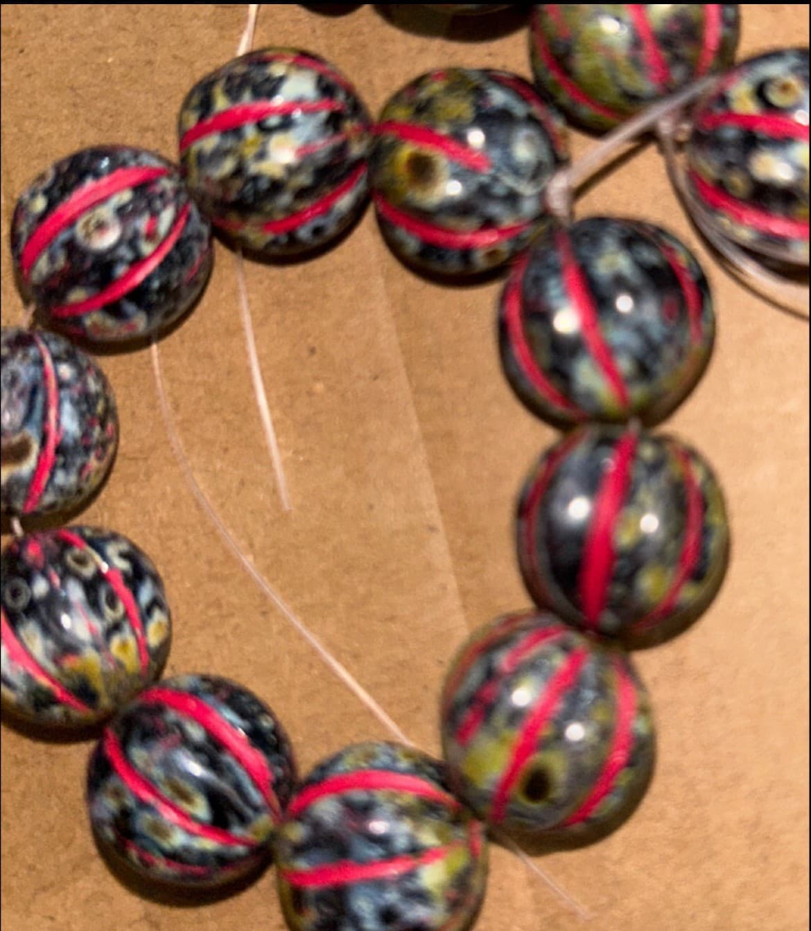 20mm Glass Melon Beads From Czech Republic - Thumbnail 3