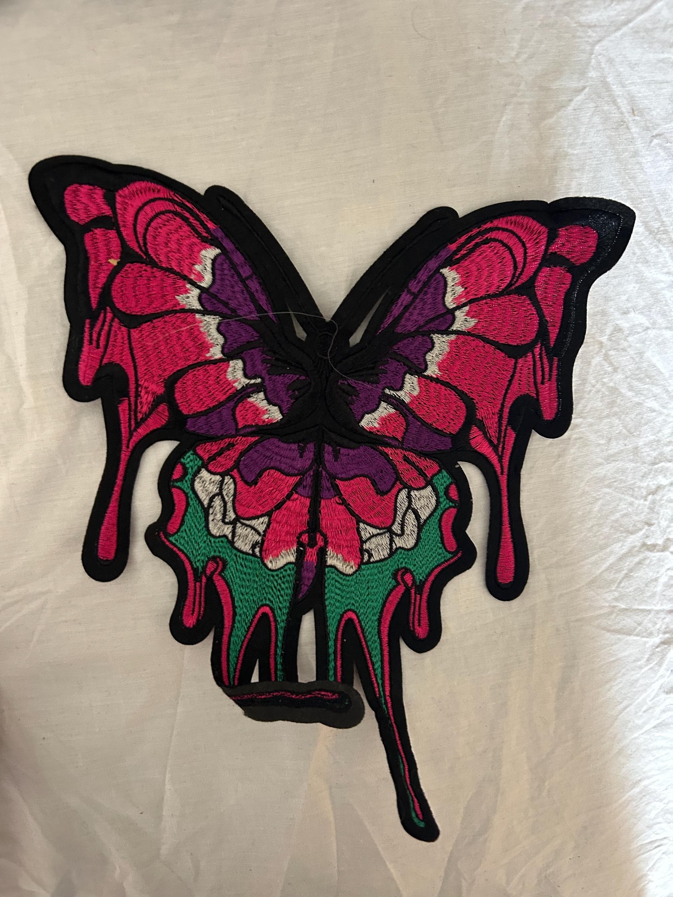 Embroidery Large Butterfly sew on Patch 12 inches - Image 1