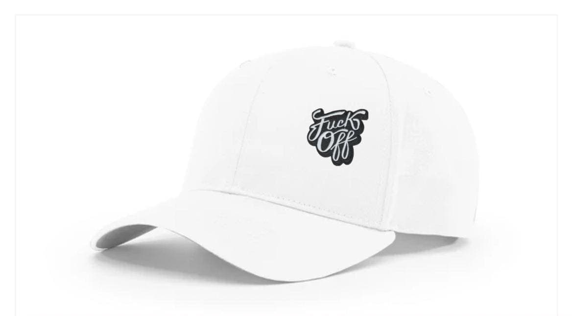 Fuck Off Iron On Patch, 2" Script Applique, Black and White Heat Transfer for Hats and Jackets - Thumbnail 2
