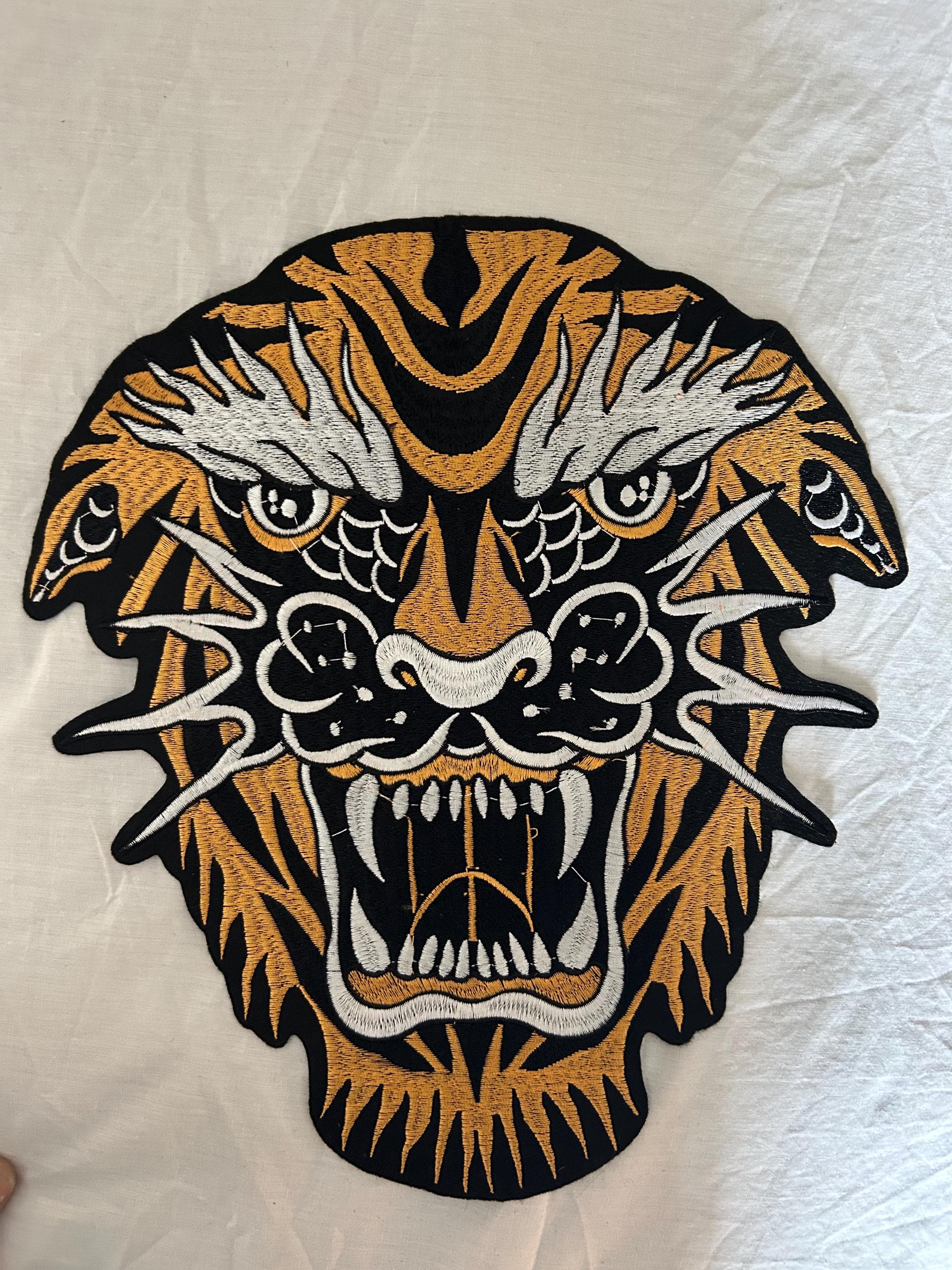 12” Chinese Dog : Large Embroidered Iron-On Applique - Image 1