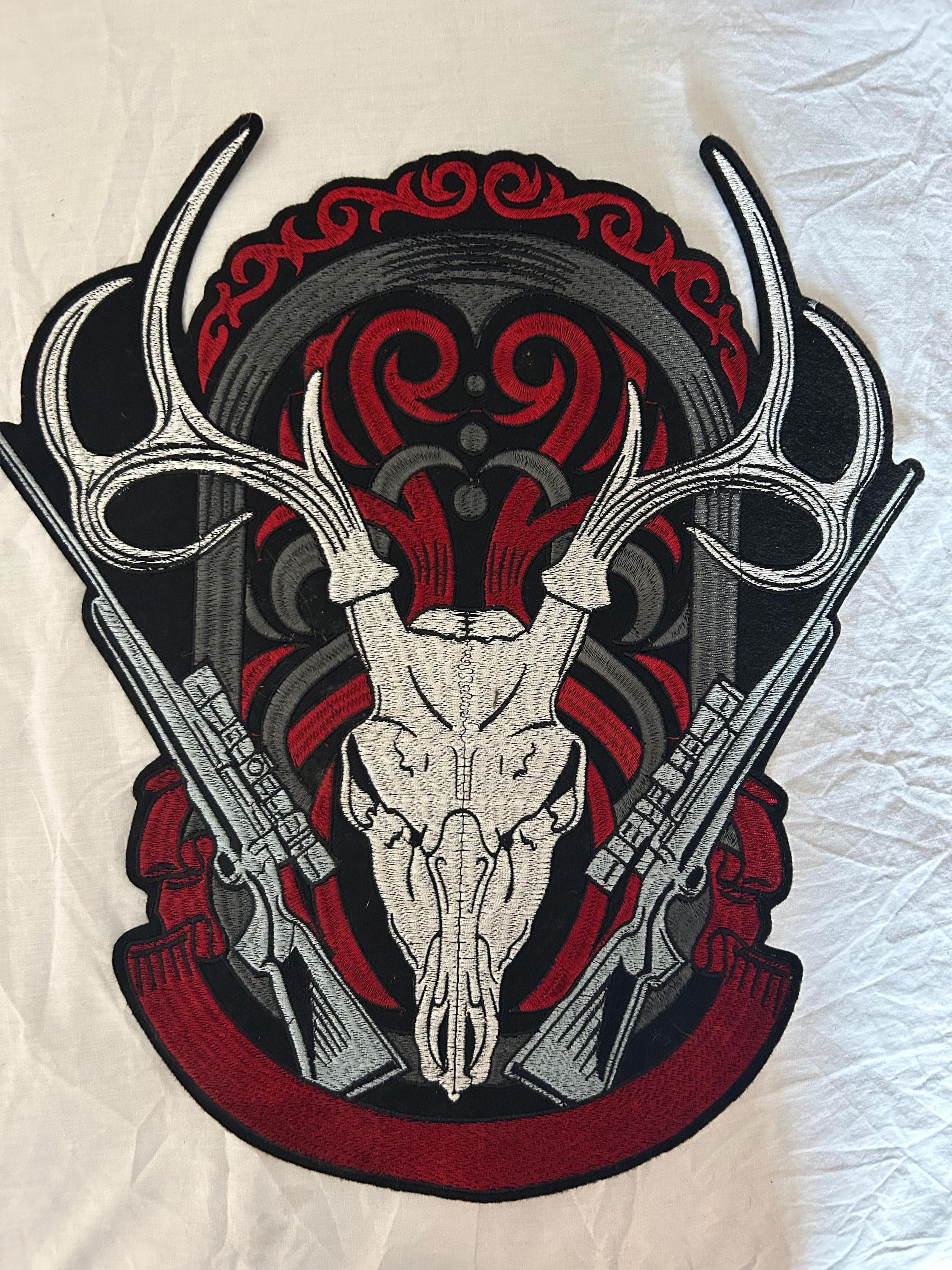 Deer skull head Embroidered Patch: (16" x13inches) - Image 1