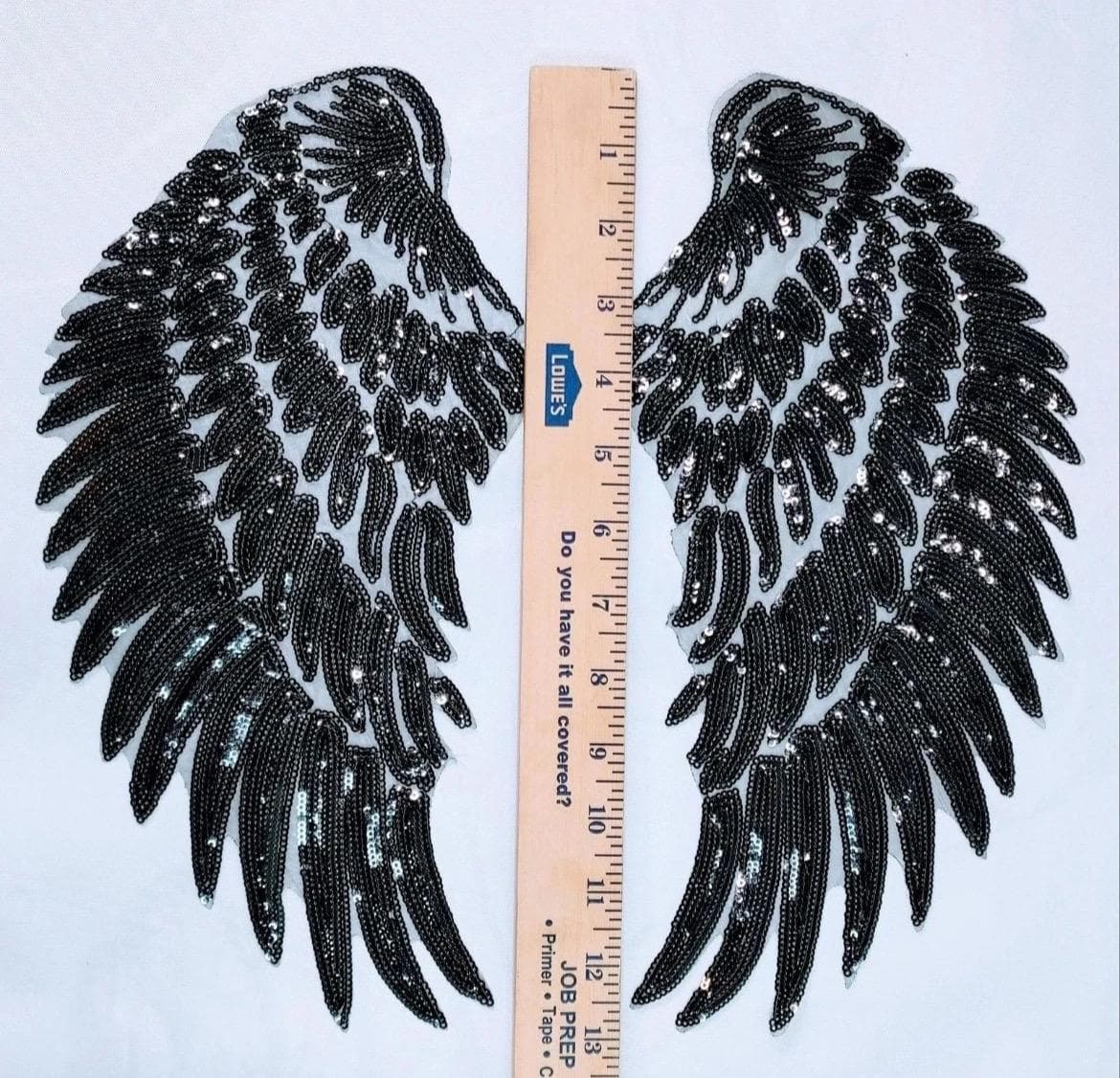 Gold Sequin Angel Wings Embroidery Patch - Iron On Back Patch (32x30cm) - Thumbnail 12