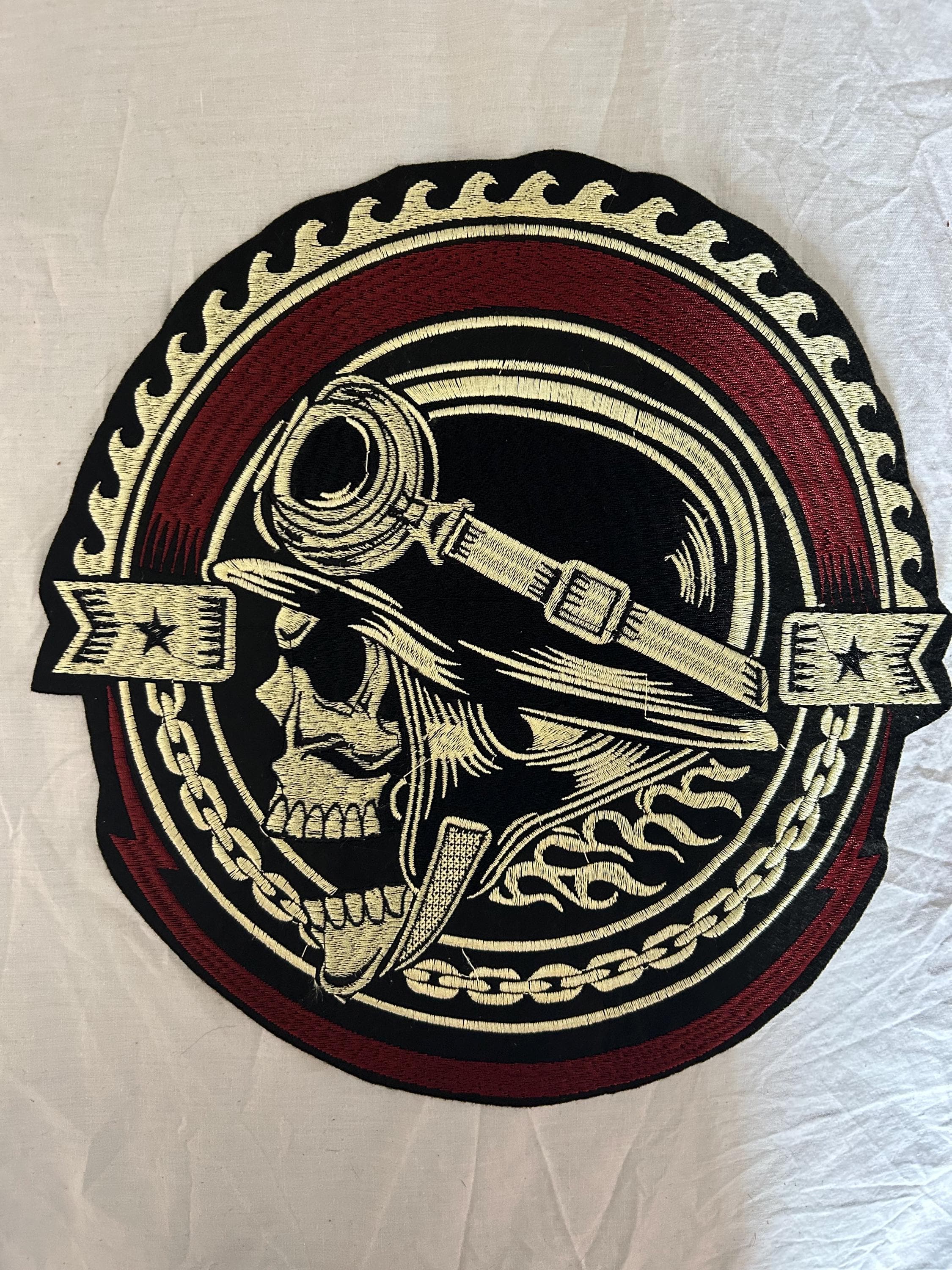 Embroidery Biker Iron on Patch 12” patch - Image 1