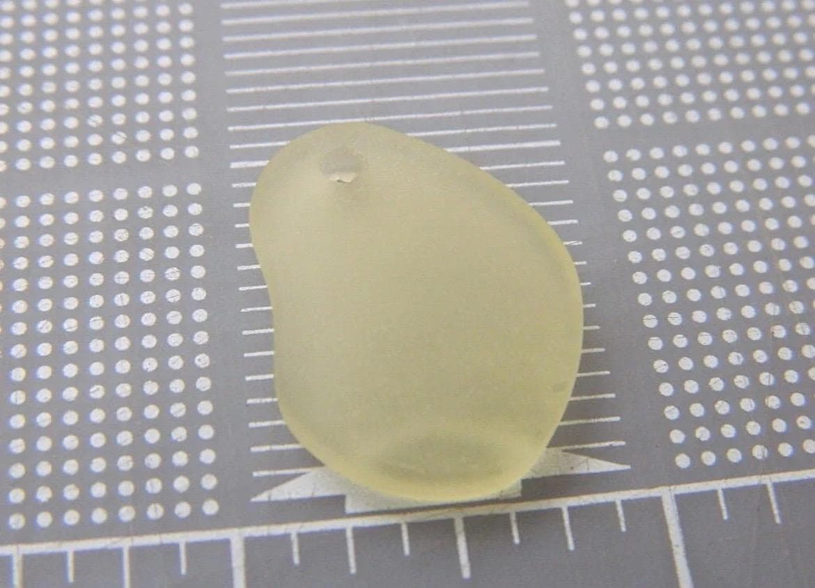 Golden Yellow Frosted Sea Glass Pendant - 26mm Drop Charms (2 Pieces) - Thumbnail 5