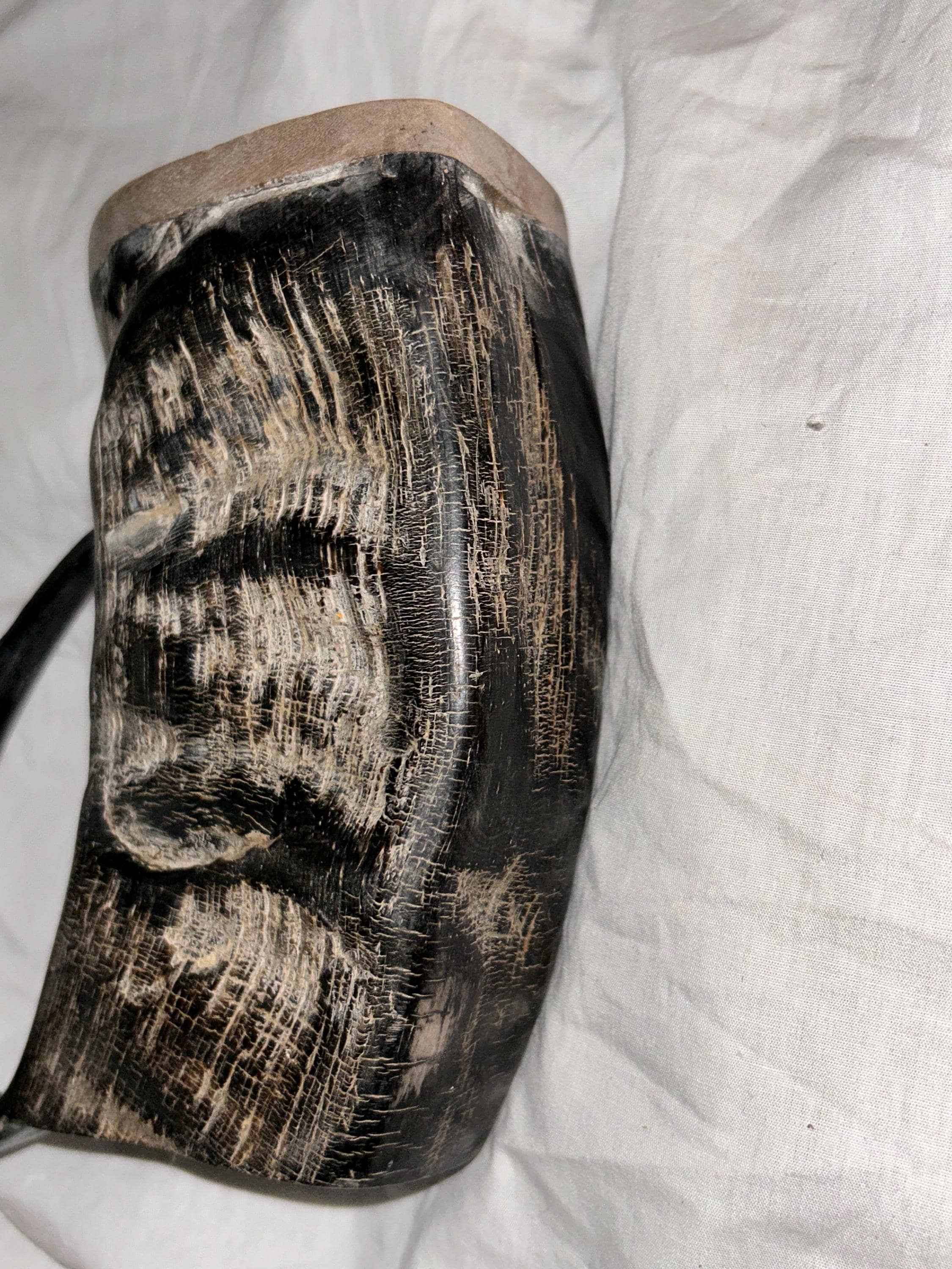 Rustic Viking Bull Horn Mug: Handcrafted Drinking Tankard - Thumbnail 7