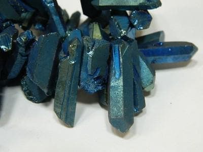 Dusky Green Quartz Beads, Stick Shape (Titanium Coated, Small Size) - Thumbnail 2