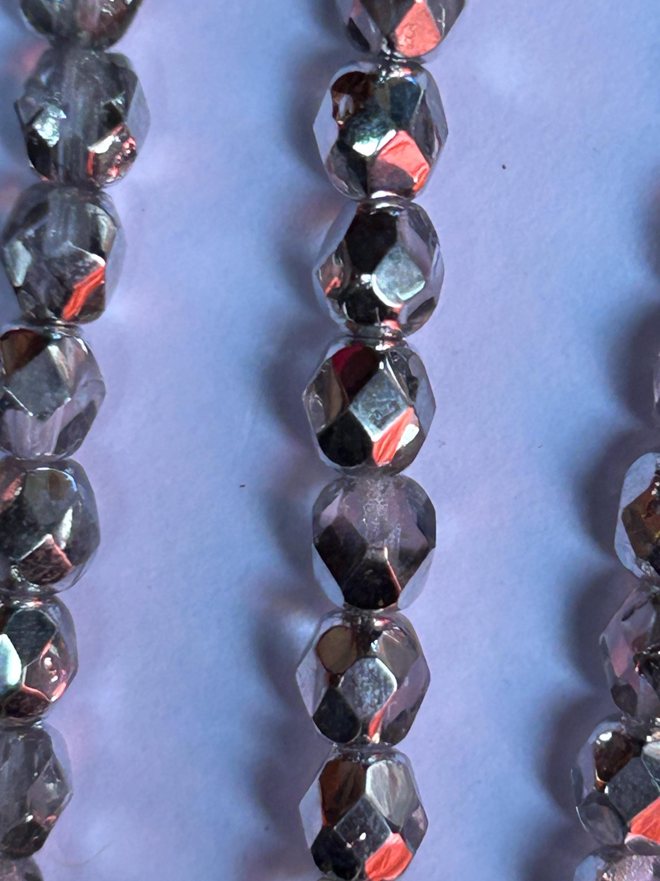 Round Fauceted Glass Beads -Czech Glass 10 mm - Thumbnail 2