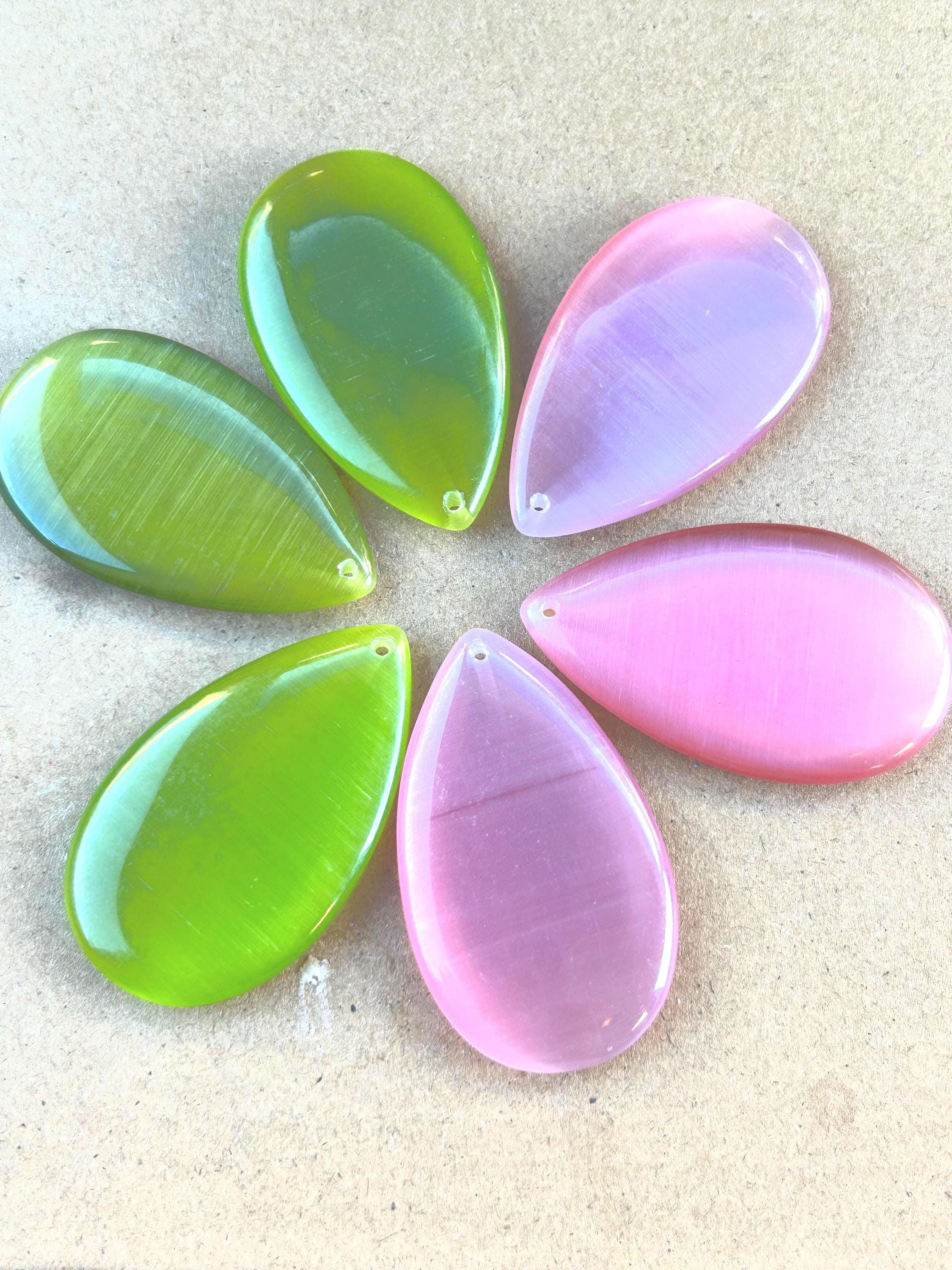 Pink or Green 39 mm Cats Eye Pendant chrysoberyl gemstone - Image 1