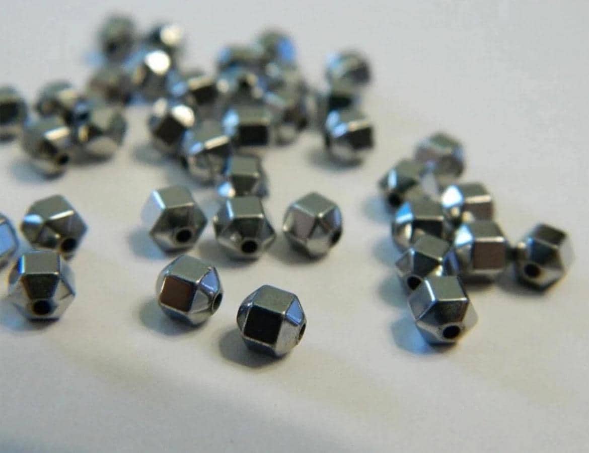 4mm Hexagon Shape Hematite Spacer Beads Select Color in Various - Thumbnail 7